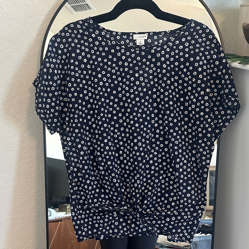 NWT J. Crew Navy Floral Women's Top